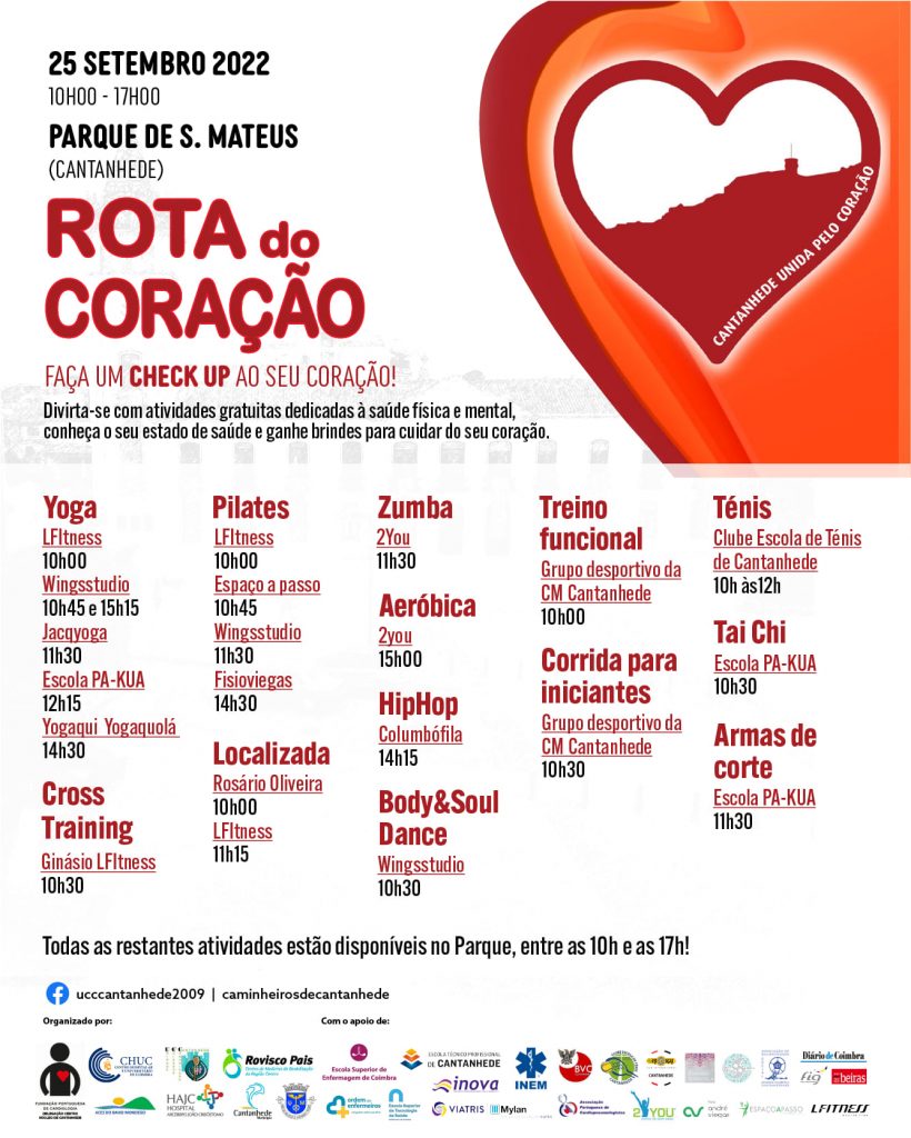 Rota do Coração - Sensibilização para as doenças cardiovasculares, dia 25 de setembro 💖🩺